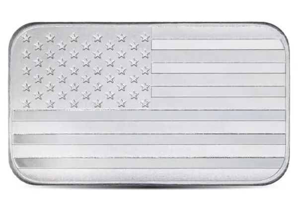 10 OZ Silver Bar Flag Highland Mint